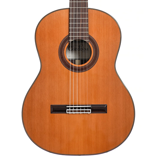 Front of Cordoba C7 Classical Guitar, Cedar Top