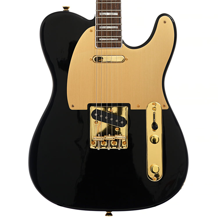 Front of Squier 40th Anniversary Telecaster, Gold Edition, Black