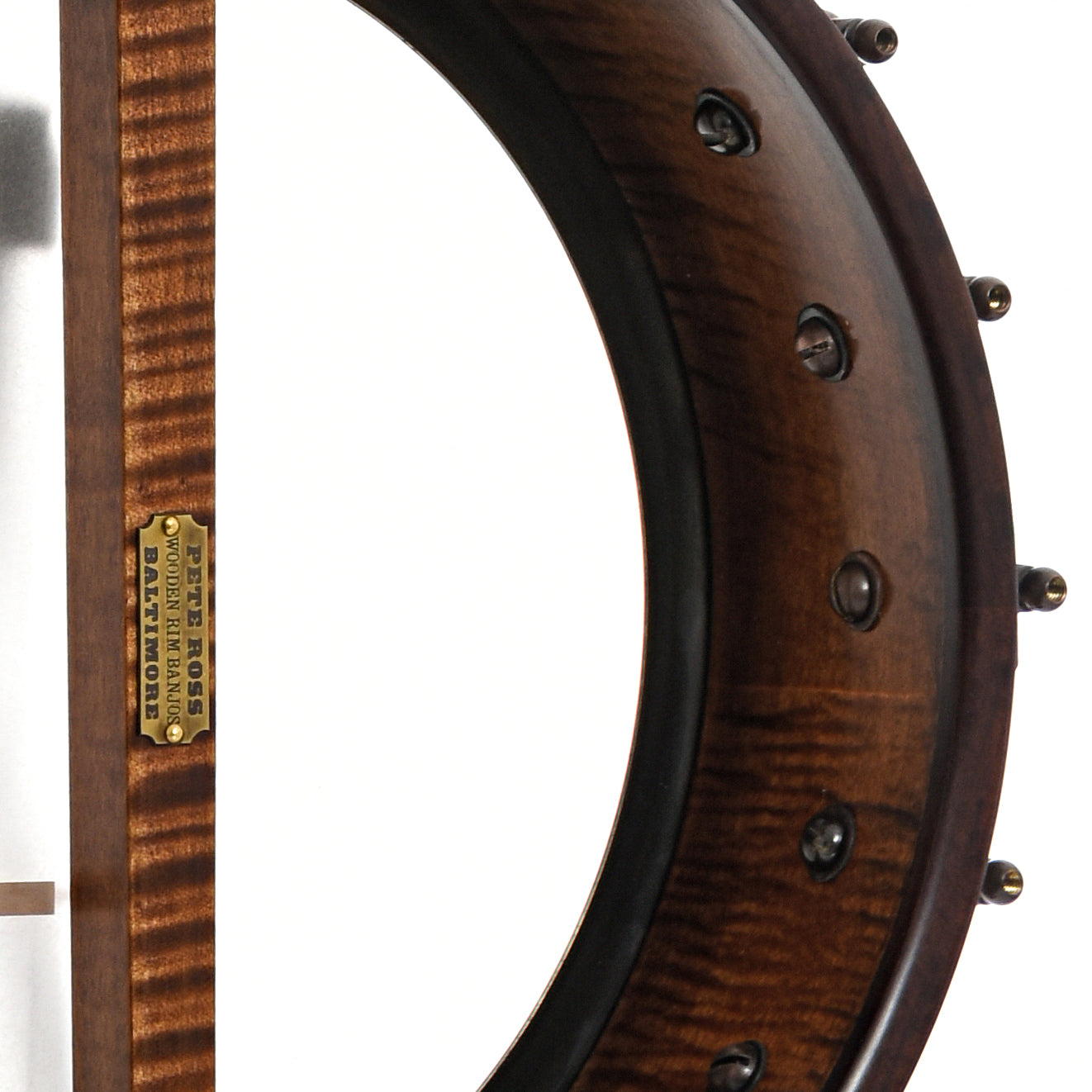 Inside rim of Pete Ross Dobson Banjo, 11" Rim