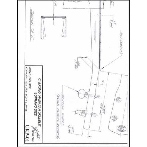 Image 1 of Blueprint - Hawaiian Ukulele, Soprano - SKU# 113-41 : Product Type Media : Elderly Instruments