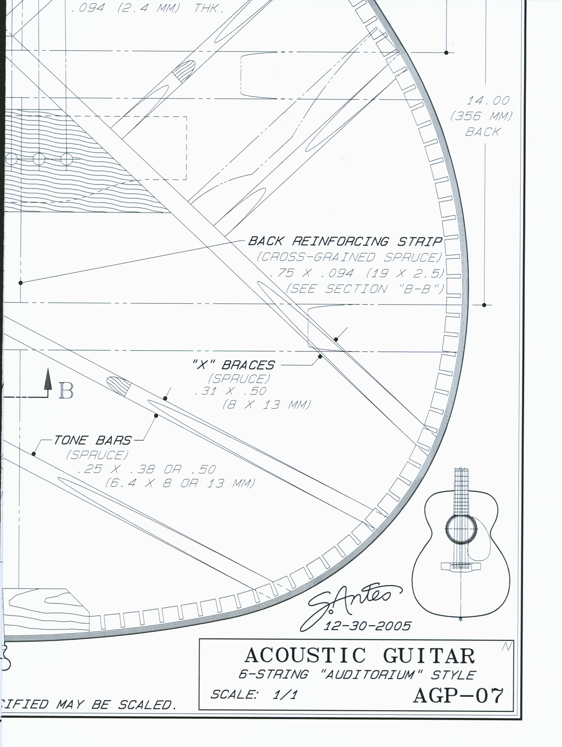 Image 1 of Blueprint - Acoustic Guitar - SKU# 113-6 : Product Type Media : Elderly Instruments