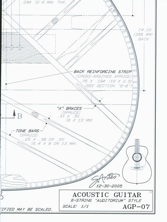 Image 1 of Blueprint - Acoustic Guitar - SKU# 113-6 : Product Type Media : Elderly Instruments