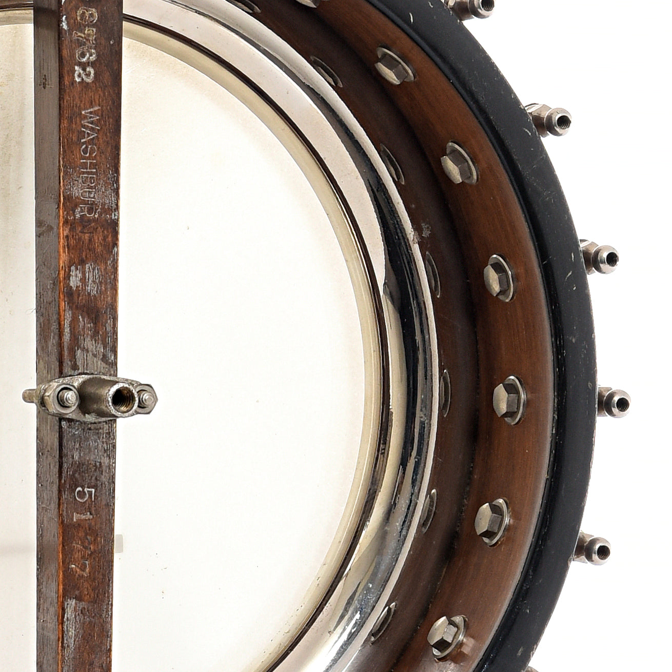Inside rim of Washburn Style 5177 "Dasant" Tenor Banjo 