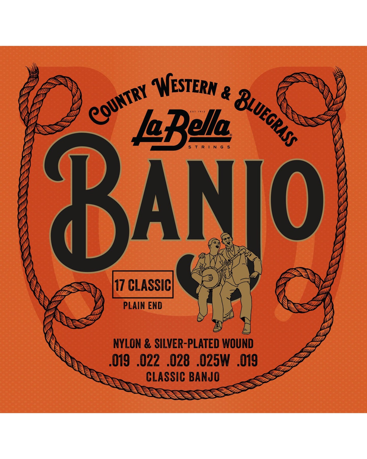 Front of La Bella Set No. 17 Nylon 5-String Banjo Strings