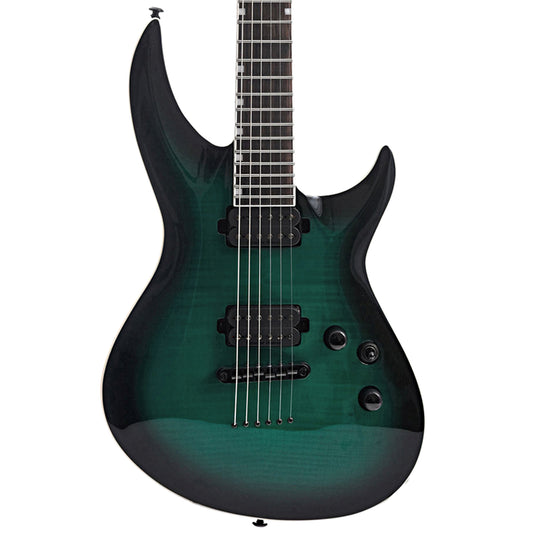 Front of ESP LTD H3-1000 Electric Guitar, Black Turquoise Burst