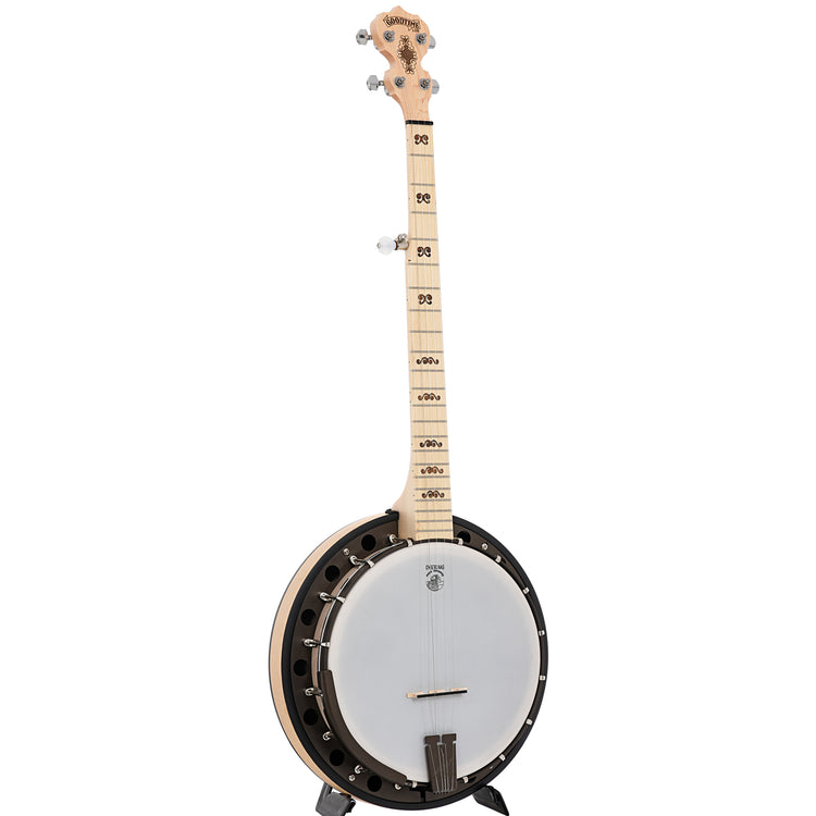 Full Front and side of Deering Goodtime 2 Limited Edition Bronze Resonator Banjo