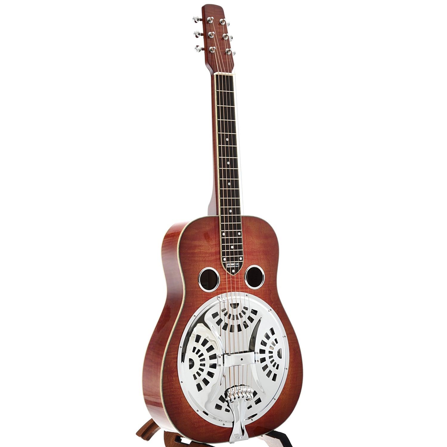 Full Front and Side of Scheerhorn L-Body Resonator Guitar 