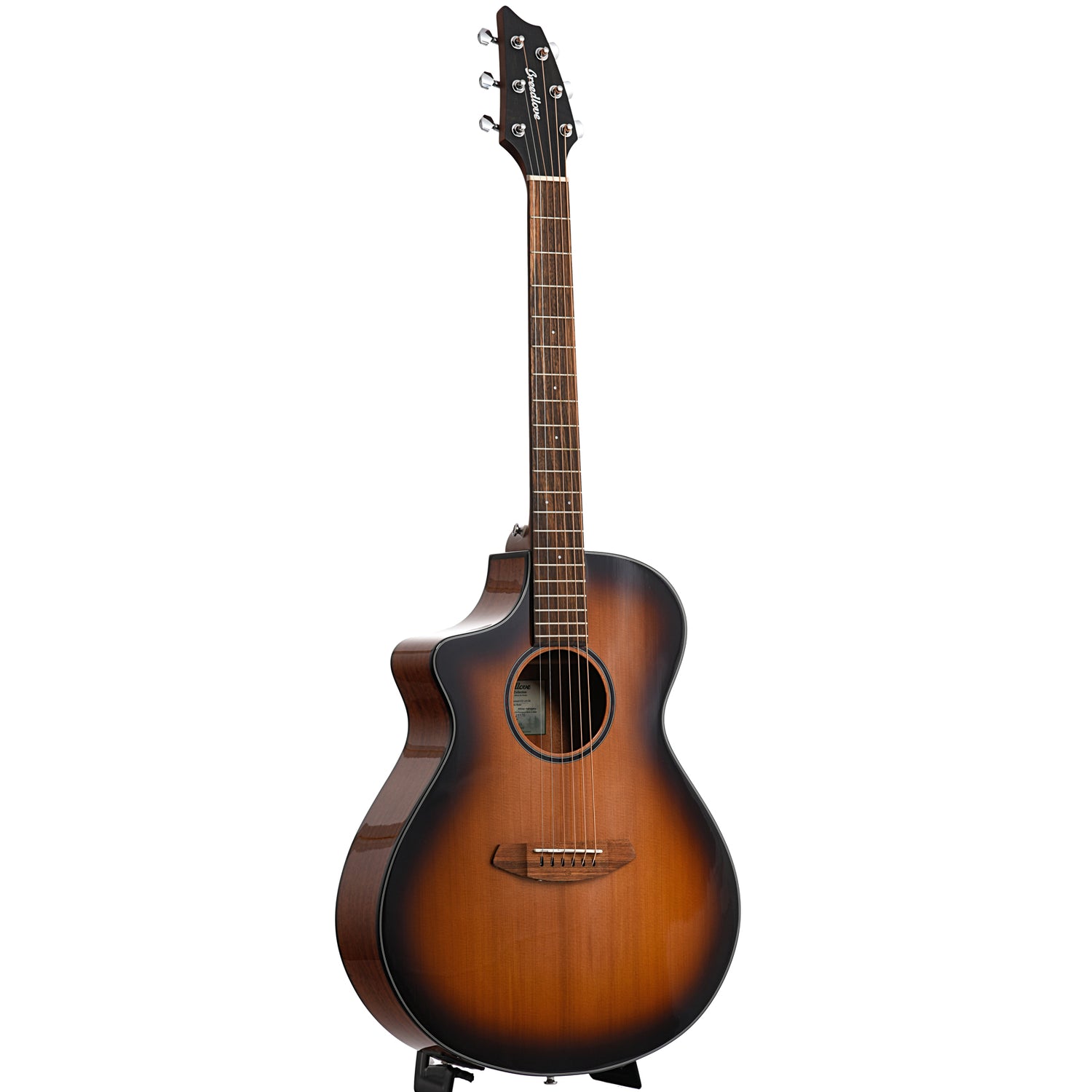 Image 4 of Breedlove Discovery S Concert Edgeburst Left-handed CE Red Cedar-African Mahogany Acoustic-Electric Guitar - SKU# DSCN44LCERCAM : Product Type Flat-top Guitars : Elderly Instruments