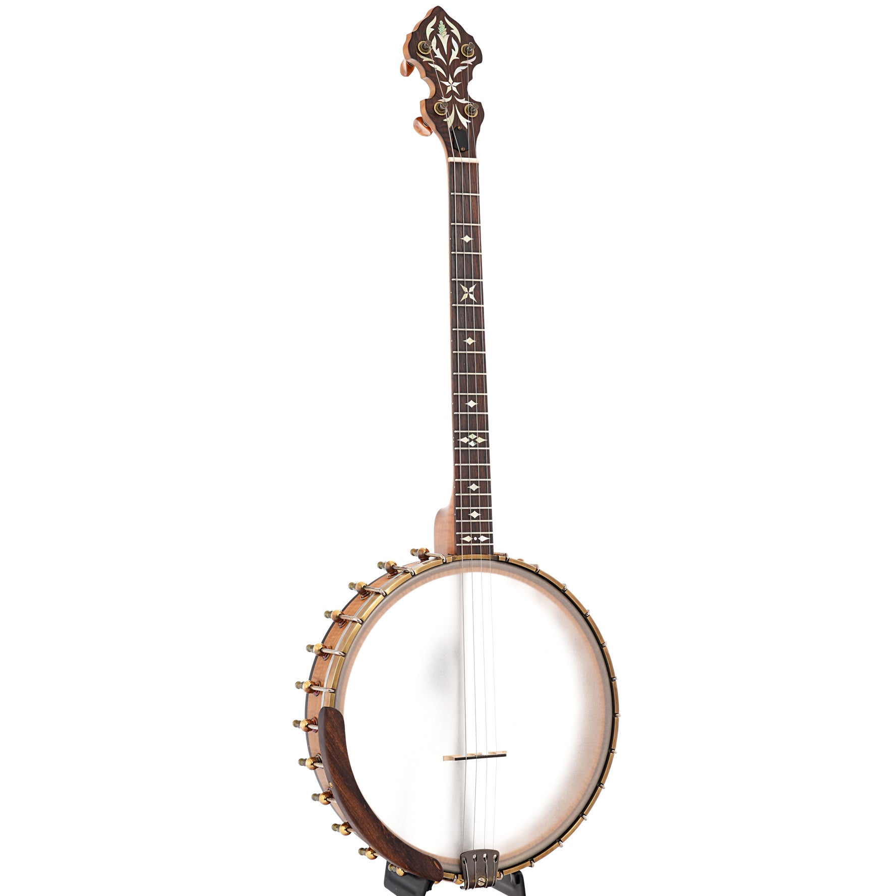 Full Front and  Side of Ome Oracle 19-Fret, 12" Tenor Banjo