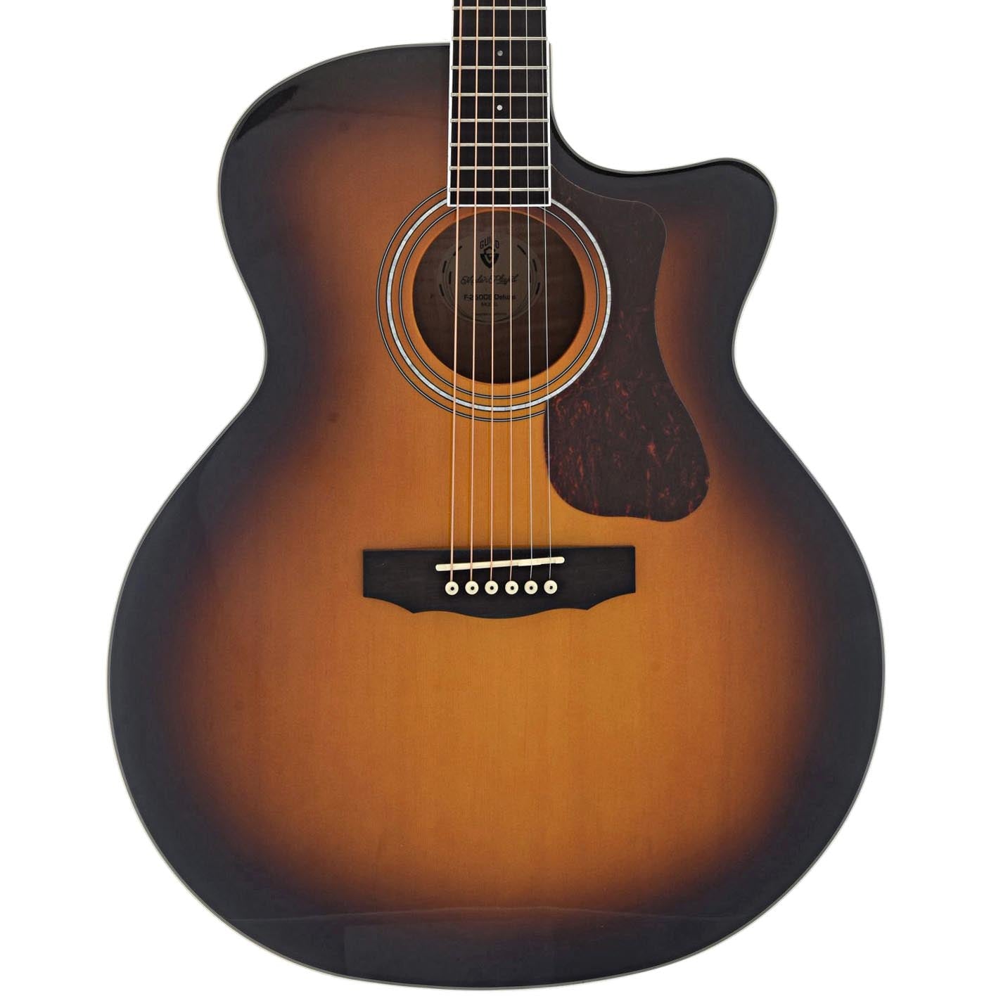 Front of Guild F-250CE Archback Deluxe Jumbo Cutaway Acoustic Guitar