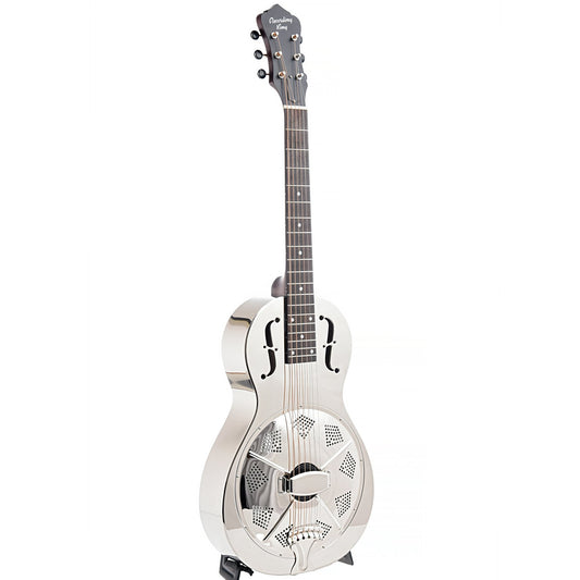 Full Front and Side of Recording King RM-993 Metal Body Parlor Resonator Guitar