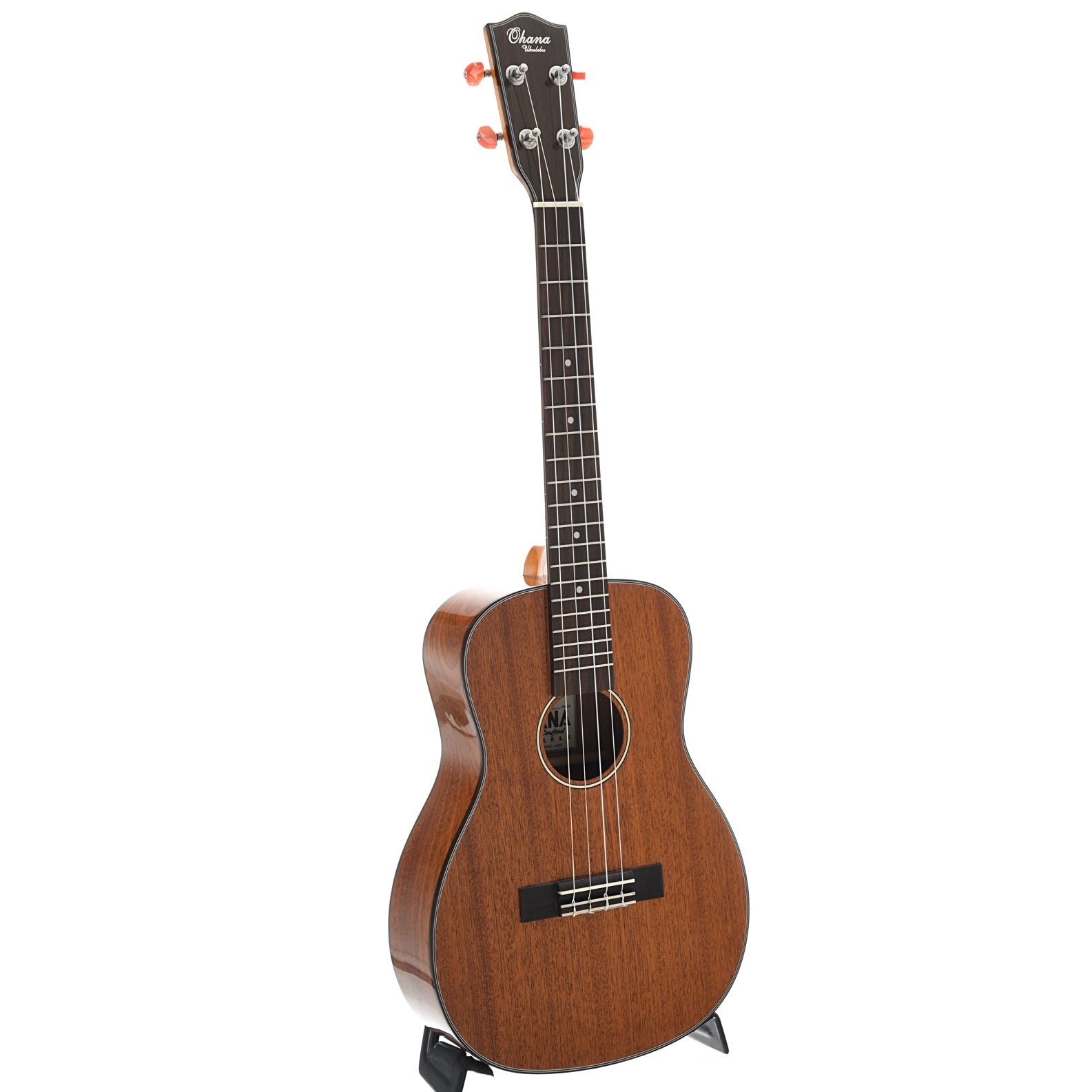 Batking Bariton Ukelele elektrisch, 30 inch backwood baritone ukelele met nekspantang met gitaartas, riem, nylon snaren, elektrische stemapparaat, plectrum, shaker