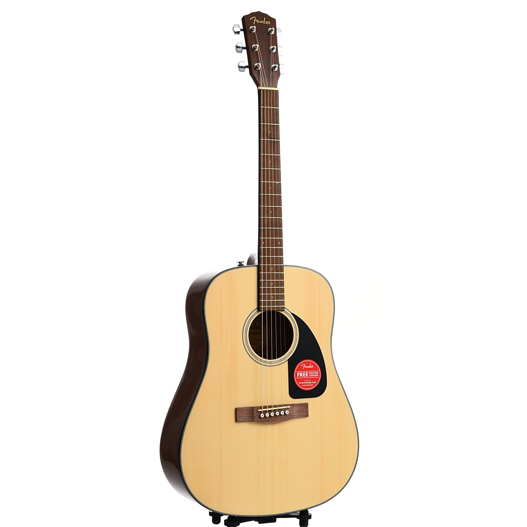 Full Front and Side of Fender CD-60 Dreadnought Acoustic Guitar