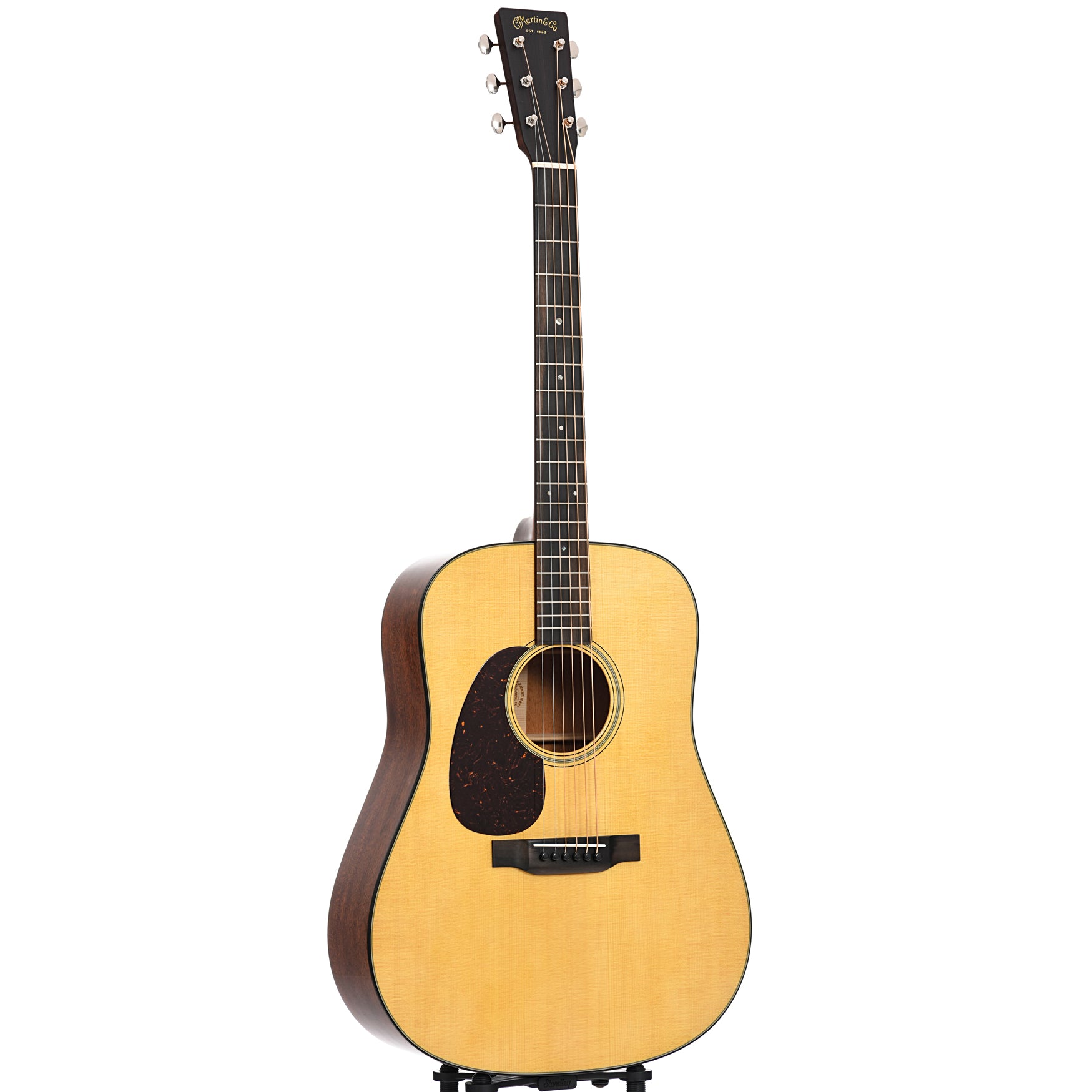 Full front and side of Martin D-18 Lefthanded Guitar