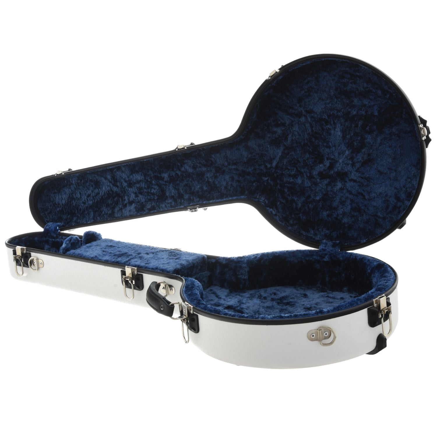 Image 2 of Calton Deluxe Banjo Case, Gibson 5-String Resonator Banjo, White w/Blue Lining - SKU# CBC1-WH/B : Product Type Accessories & Parts : Elderly Instruments