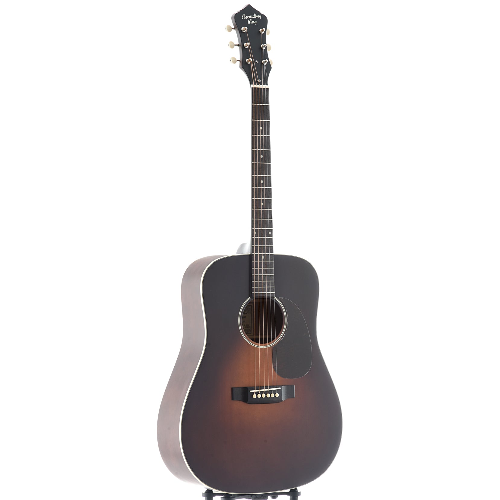 Full Front and Side of Recording King Series 11 All Solid Dreadnought Acoustic-Electric Guitar