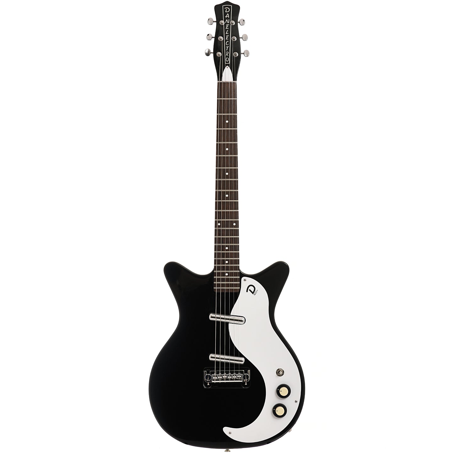 Full front of Danelectro 59 Mod New Old Stock Plus, Black