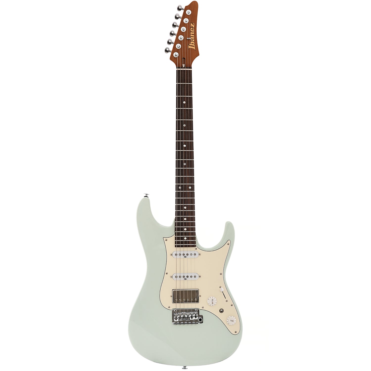Full front of Ibanez Prestige Series B-Stock AZ2204NW Electric Guitar, Mint Green