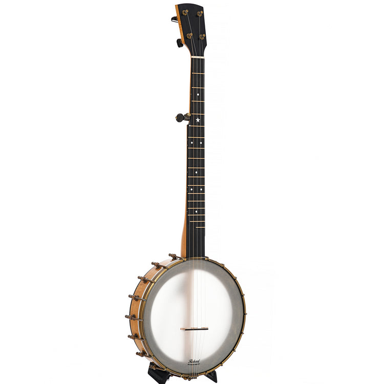 Full Front and Side of Rickard 11" Dobson Openback Banjo