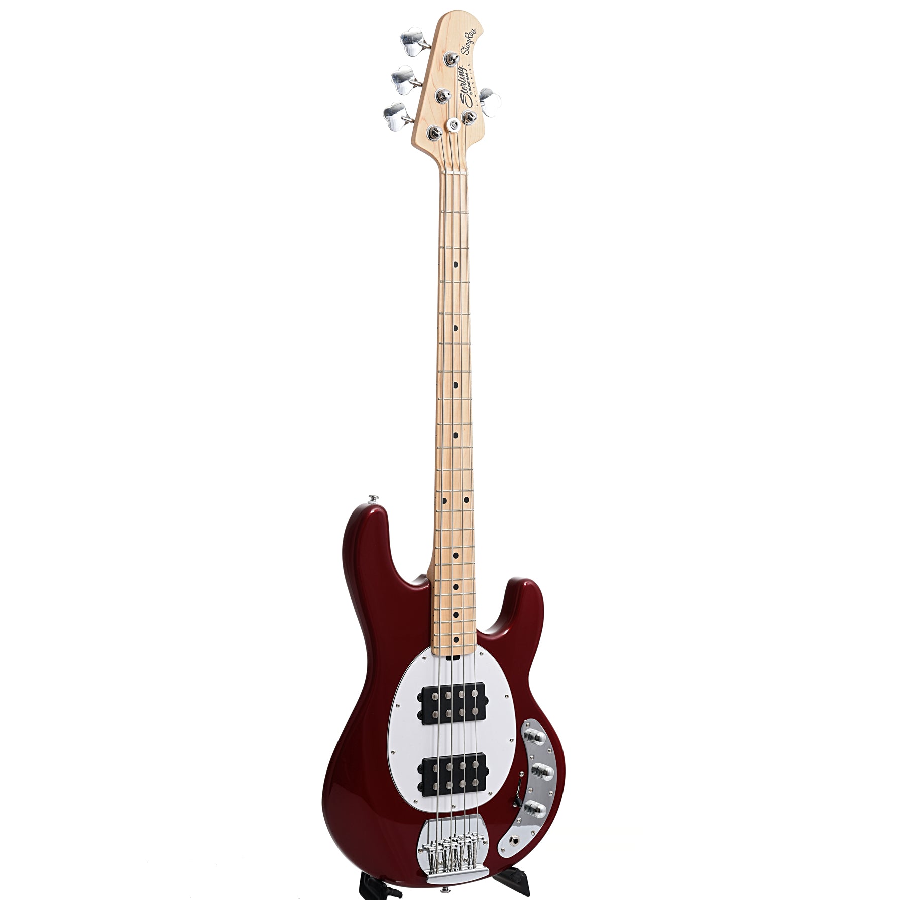 Image 11 of Sterling by Music Man StingRay HH Bass, Candy Apple Red - SKU# RAY4HH-CAR : Product Type Solid Body Bass Guitars : Elderly Instruments