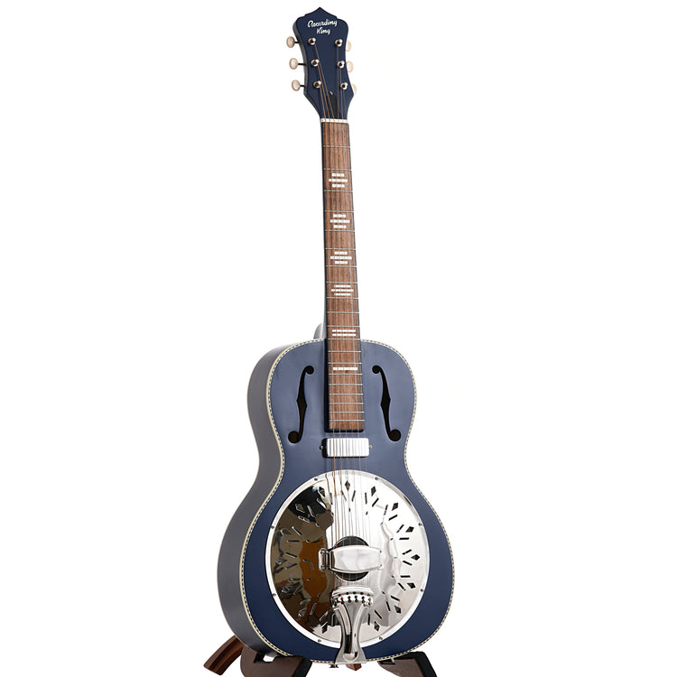 Full Front and Side of Recording King Dirty 30s Mini Bucker Resonator Guitar