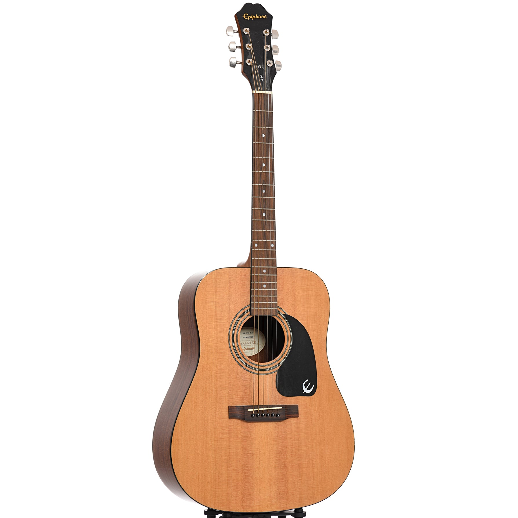 Full front and side of Epiphone PR-150 NA Acoustic