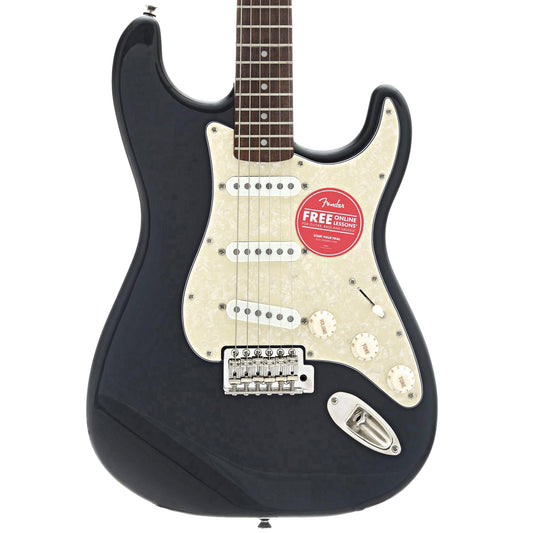 Front of Squier Classic Vibe '70s Stratocaster, Black