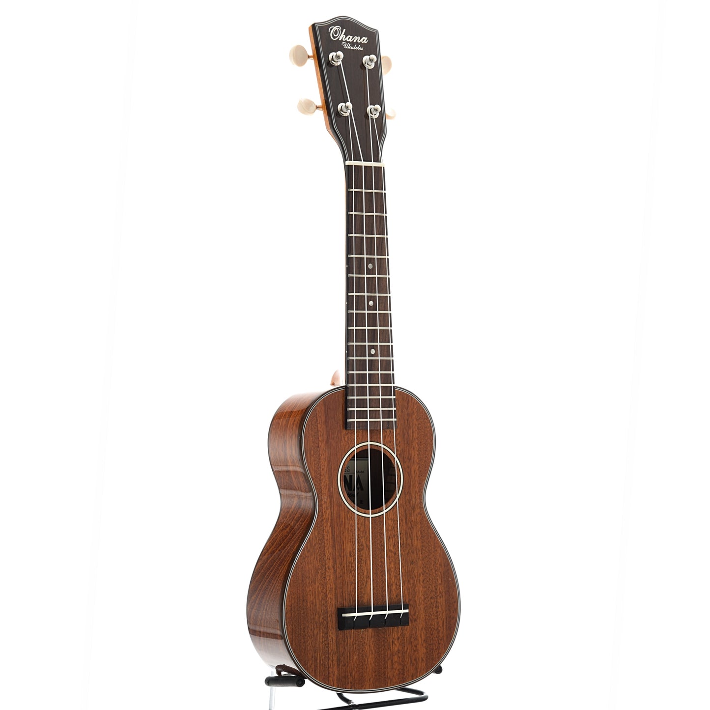 full front and side of Ohana SK-35GS Soprano Ukulele