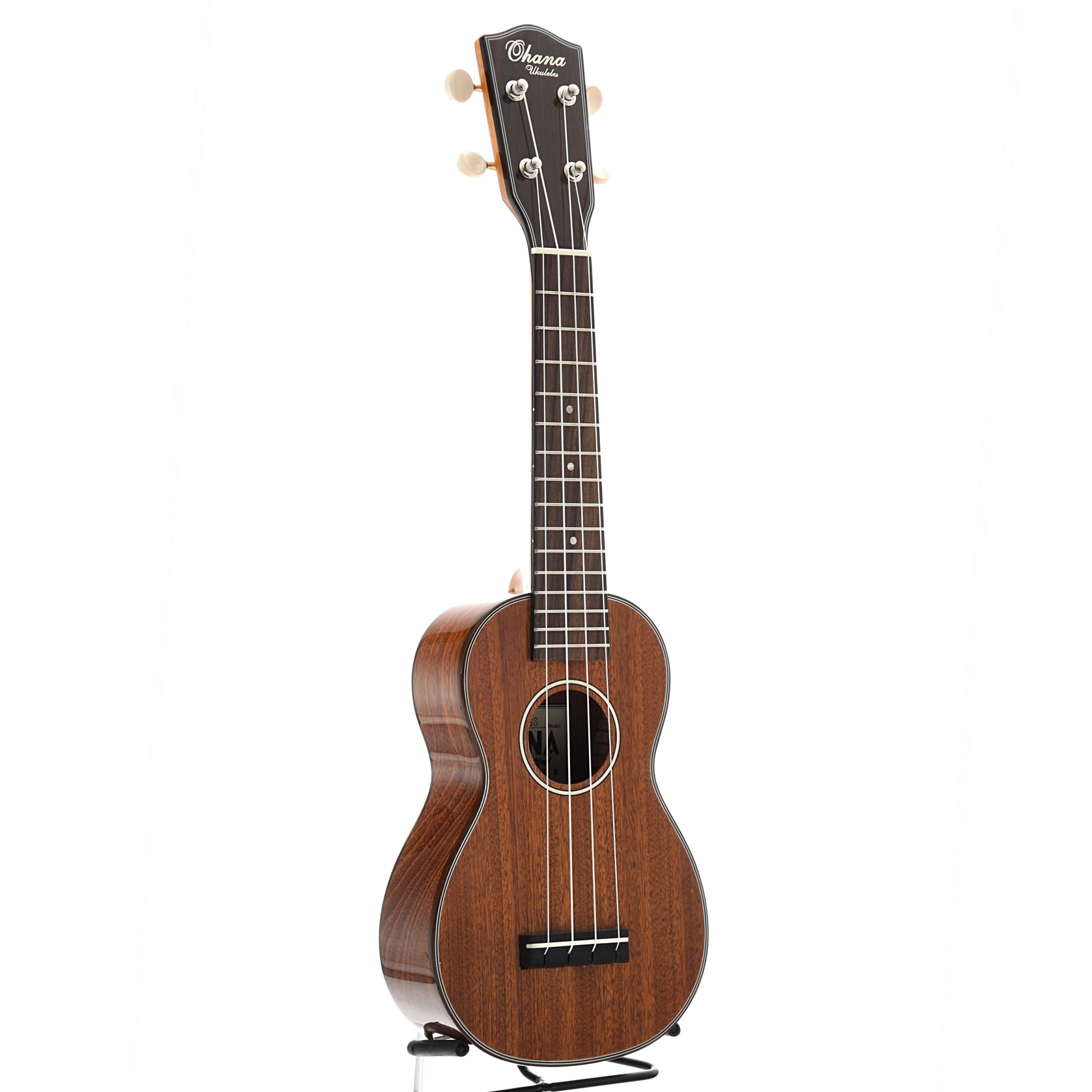 full front and side of Ohana SK-35GS Soprano Ukulele
