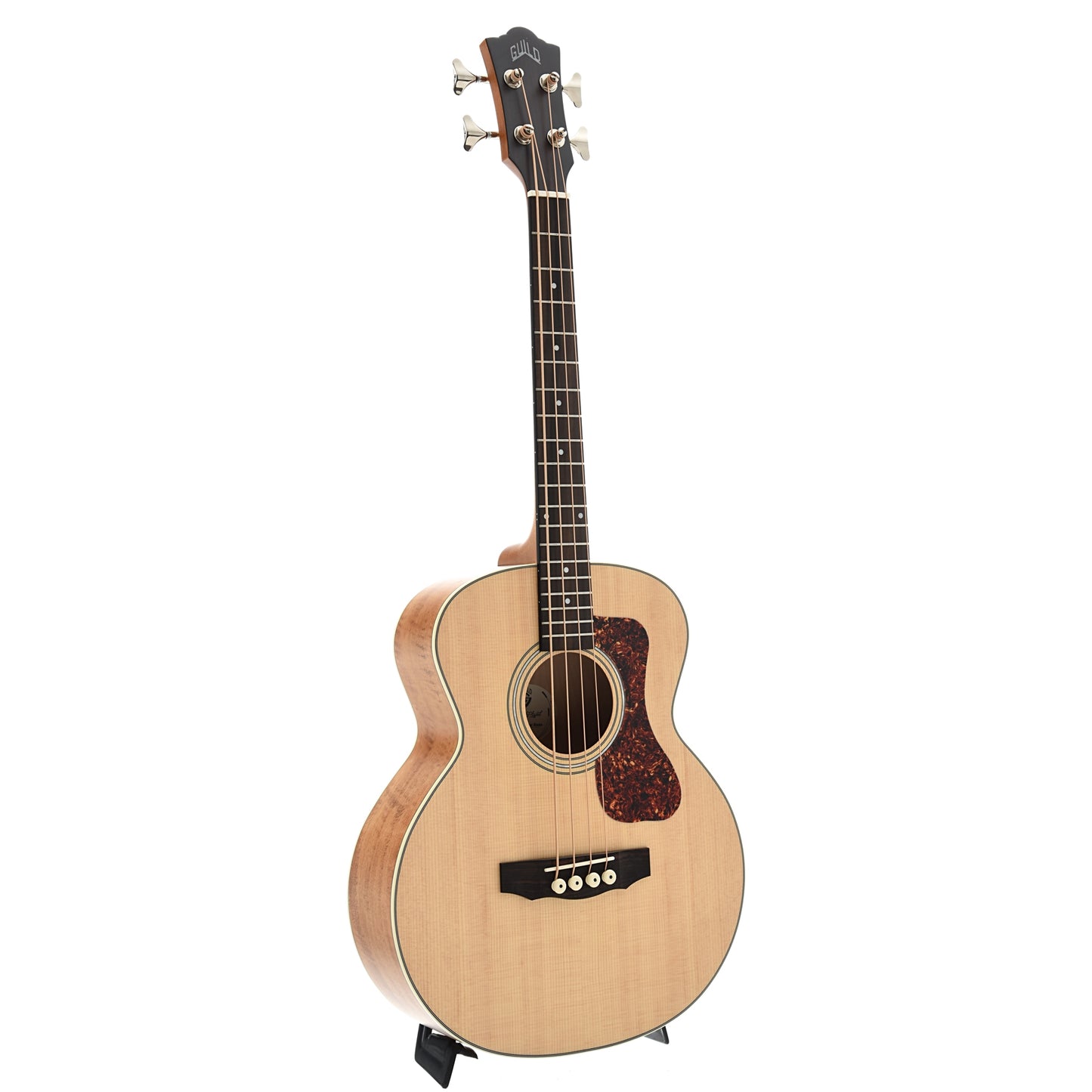 Full Front and Side of Guild Jumbo Junior Acoustic Bass Guitar