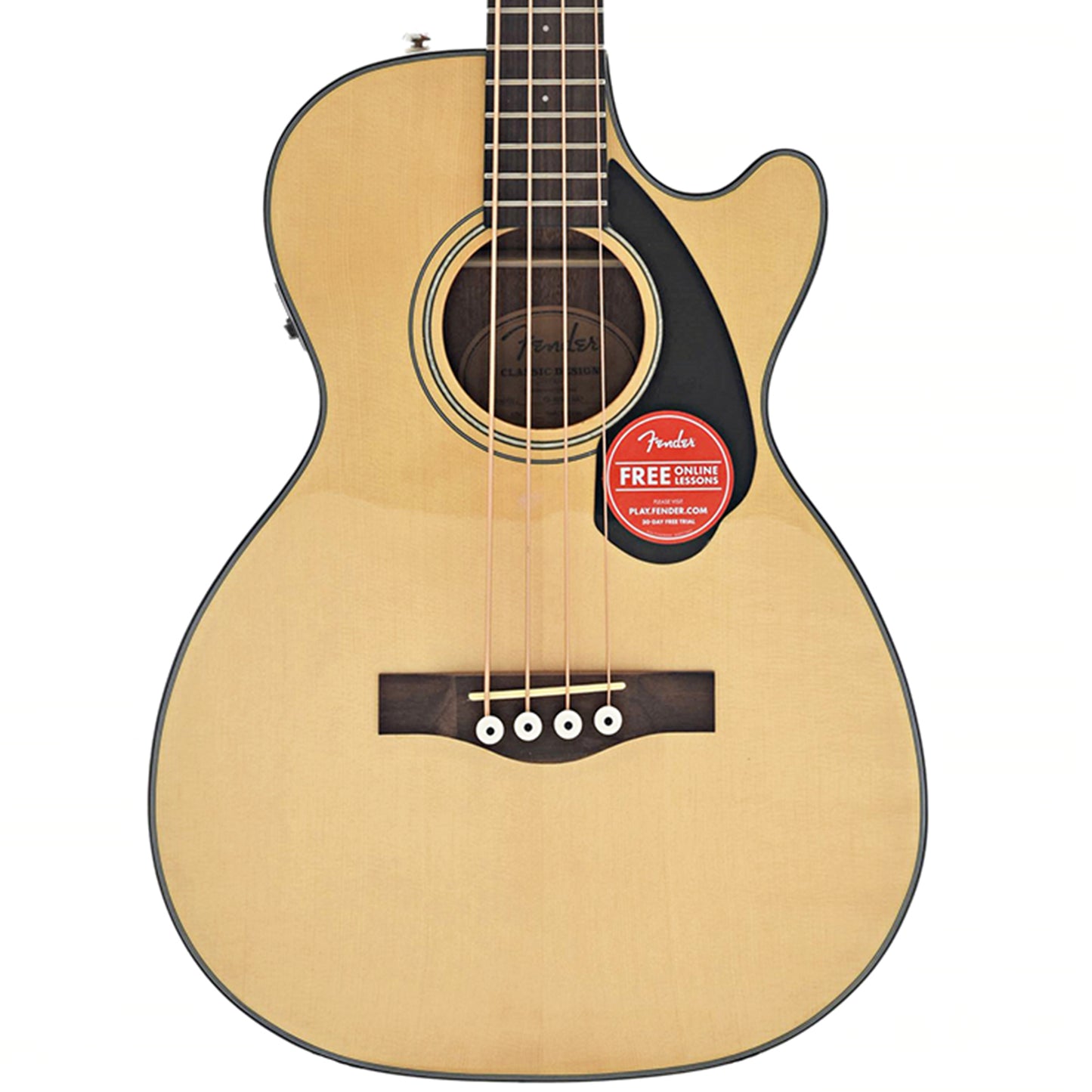 Front of Fender CB-60SCE Acoustic Bass, Natural Finish