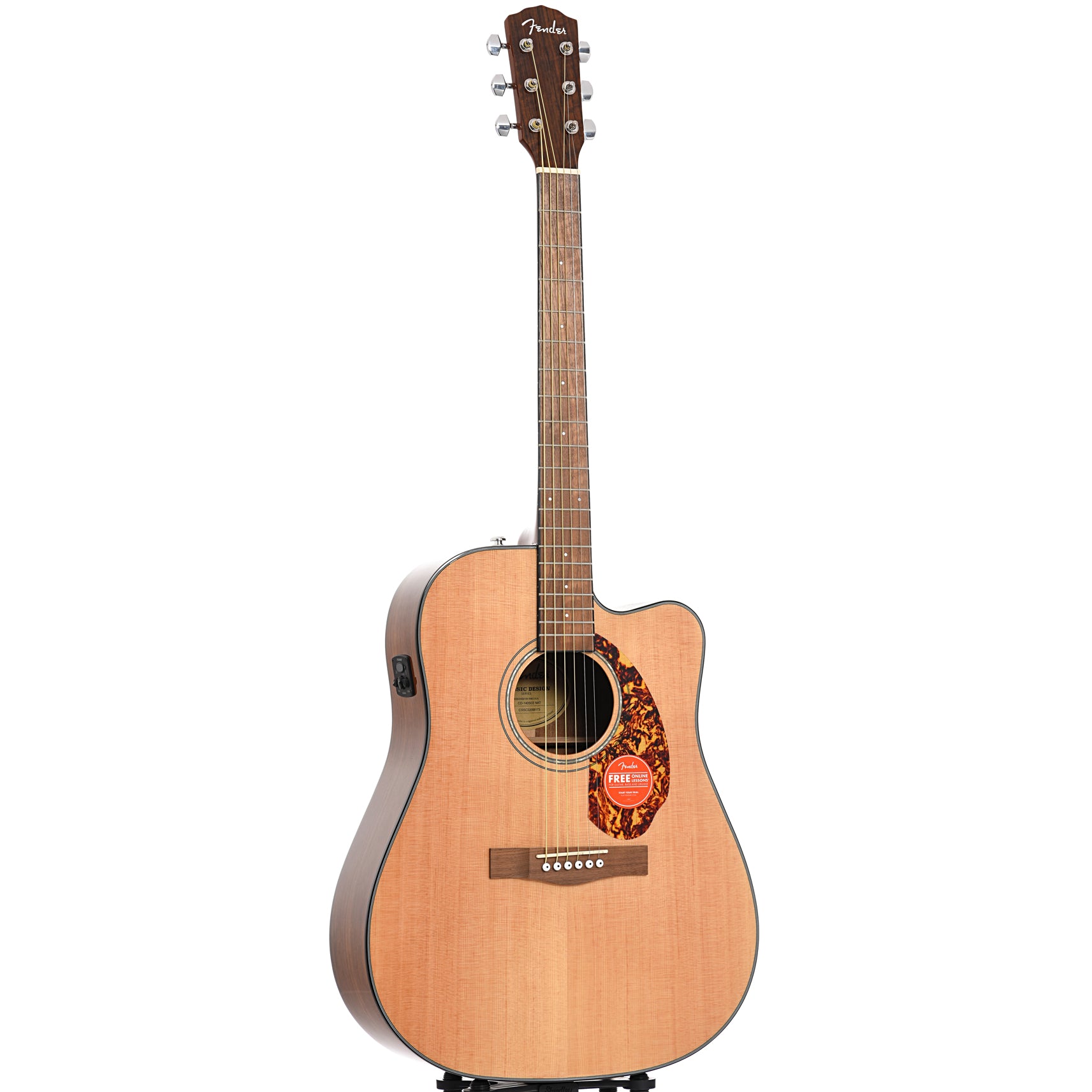 Full front and side of Fender CD-140SCE Acoustic Electric 