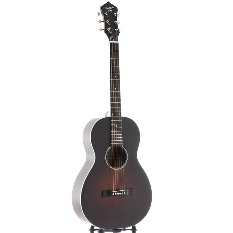 Full Front and Side of Recording King Series 11 All Solid Single 0 Acoustic Guitar