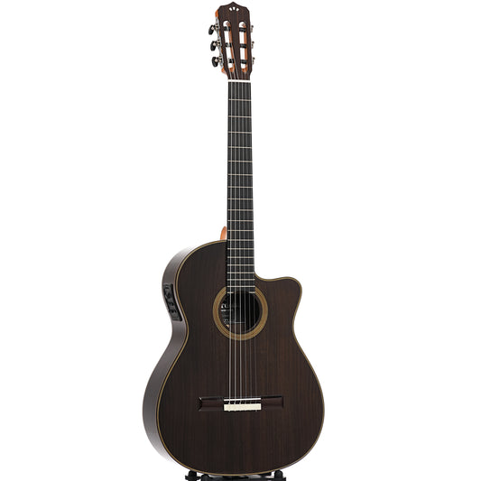 Full front and side of Cordoba Fusion 12 Rose II Nylon String