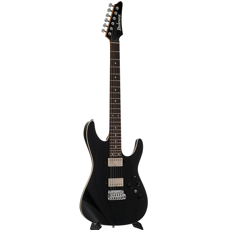 Full front and side of Ibanez Premium AZ42P1 Electric Guitar, Black