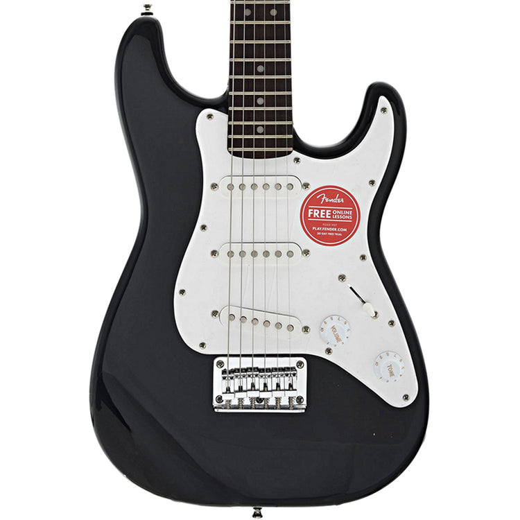 Front of Squier Mini Stratocaster, Black
