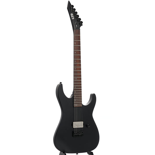 Full front and side of ESP LTD M-201HT Electric Guitar, Black Satin
