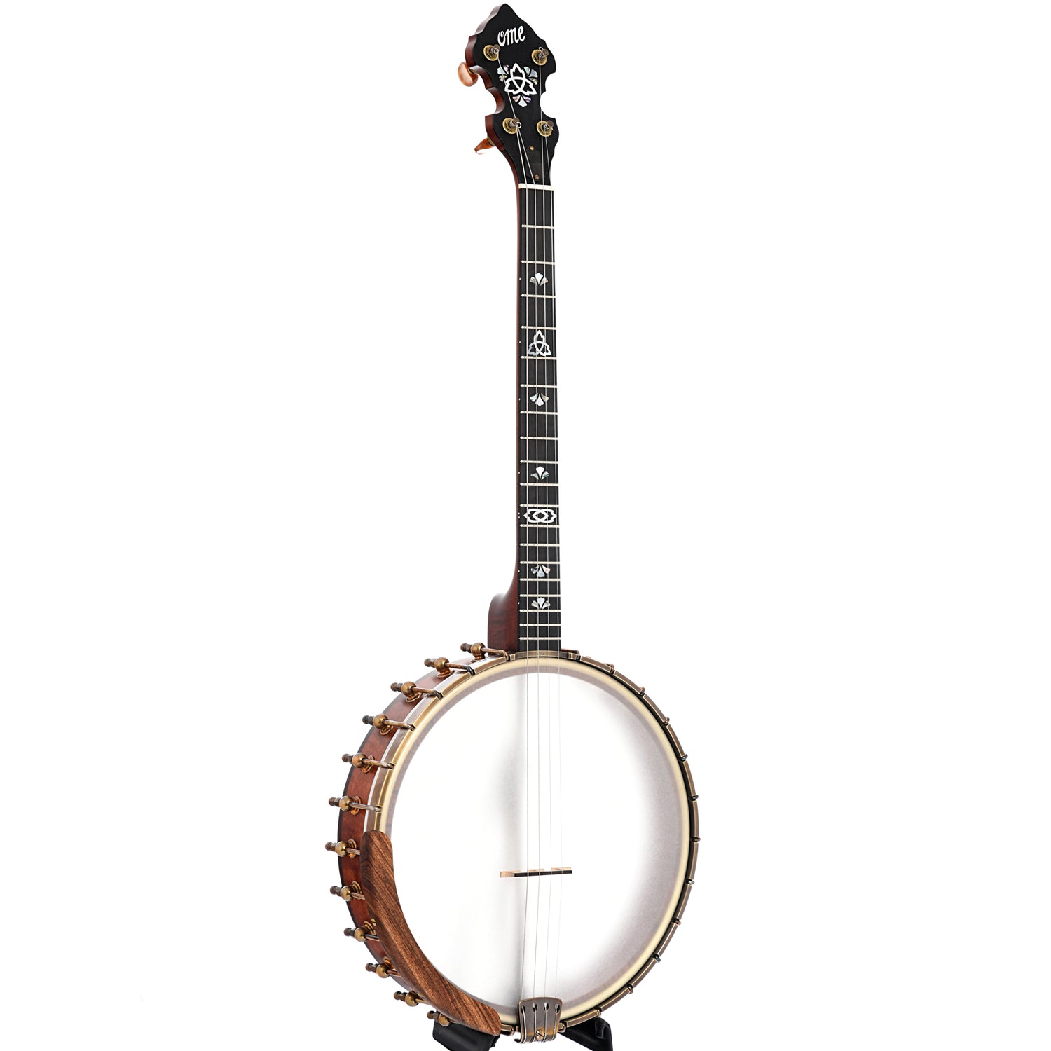 Image 2 of Ome Celtic 12" Tenor Banjo & Gigbag, Curly Maple, Dark Stain- SKU# CELT19-CM12D : Product Type Tenor & Plectrum Banjos : Elderly Instruments