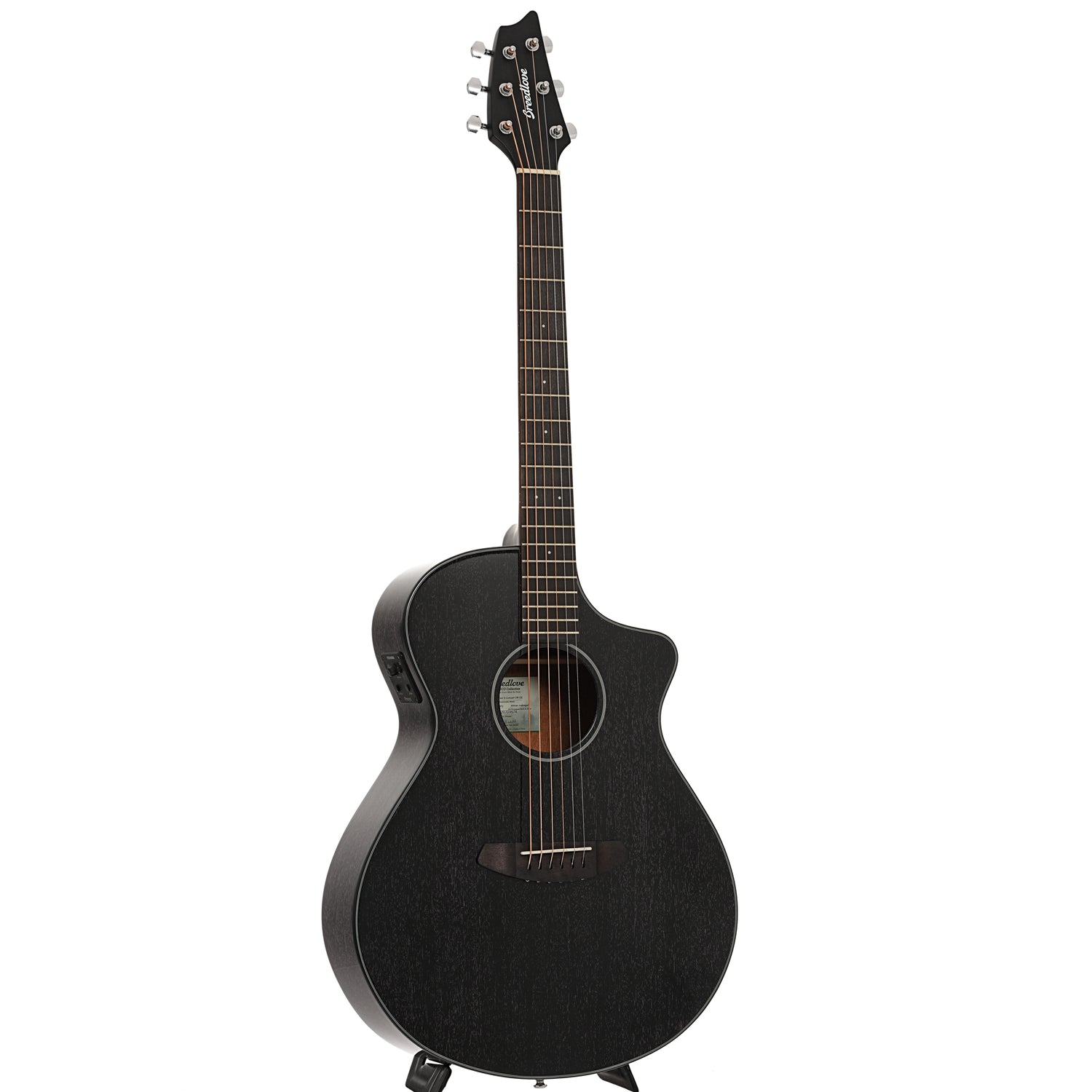 Full front and side of Breedlove Eco Collection Rainforest S Concert Orchid CE African mahogany