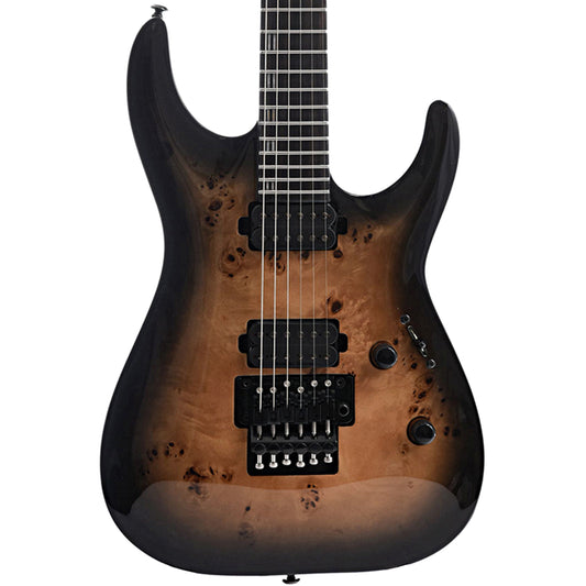 Front of ESP LTD H-1001FR Electric Guitar, Black Natural Burst