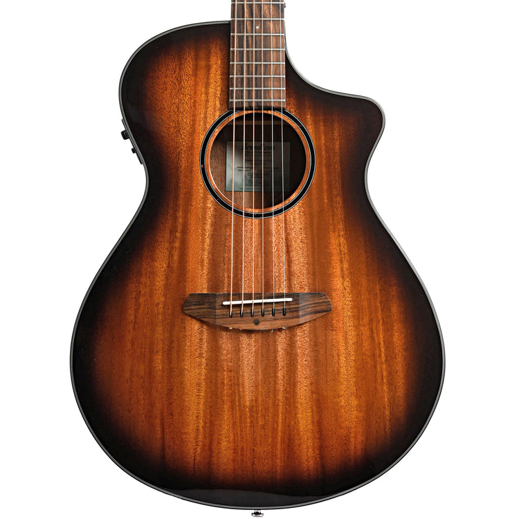Front of Breedlove Eco Collection Discovery S Concert Edgeburst CE African Mahogany