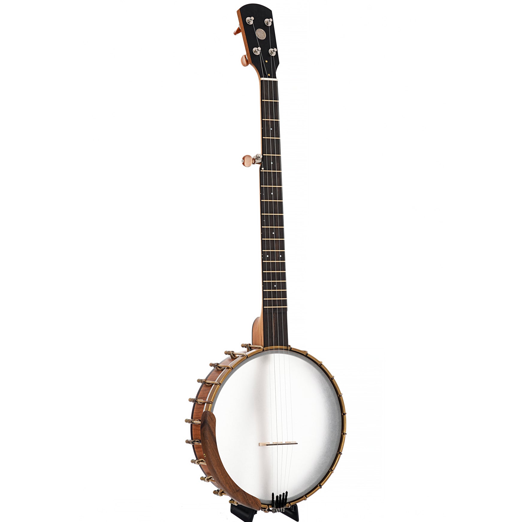 Full front and side of Ode Magician 11" Openback Banjo
