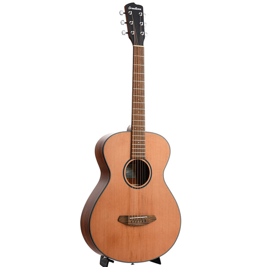 Full front and side of Breedlove Eco Collection Discovery S Concertina Red Cedar-African