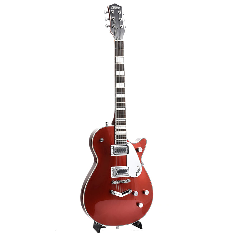 full front and side of Gretsch G5220 Electromatic Jet BT Single-Cut, Firestick Red