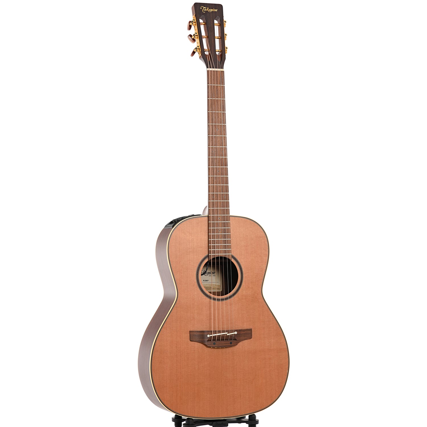 Full front and side of Takamine P3NY New Yorker Acoustic-Electric 