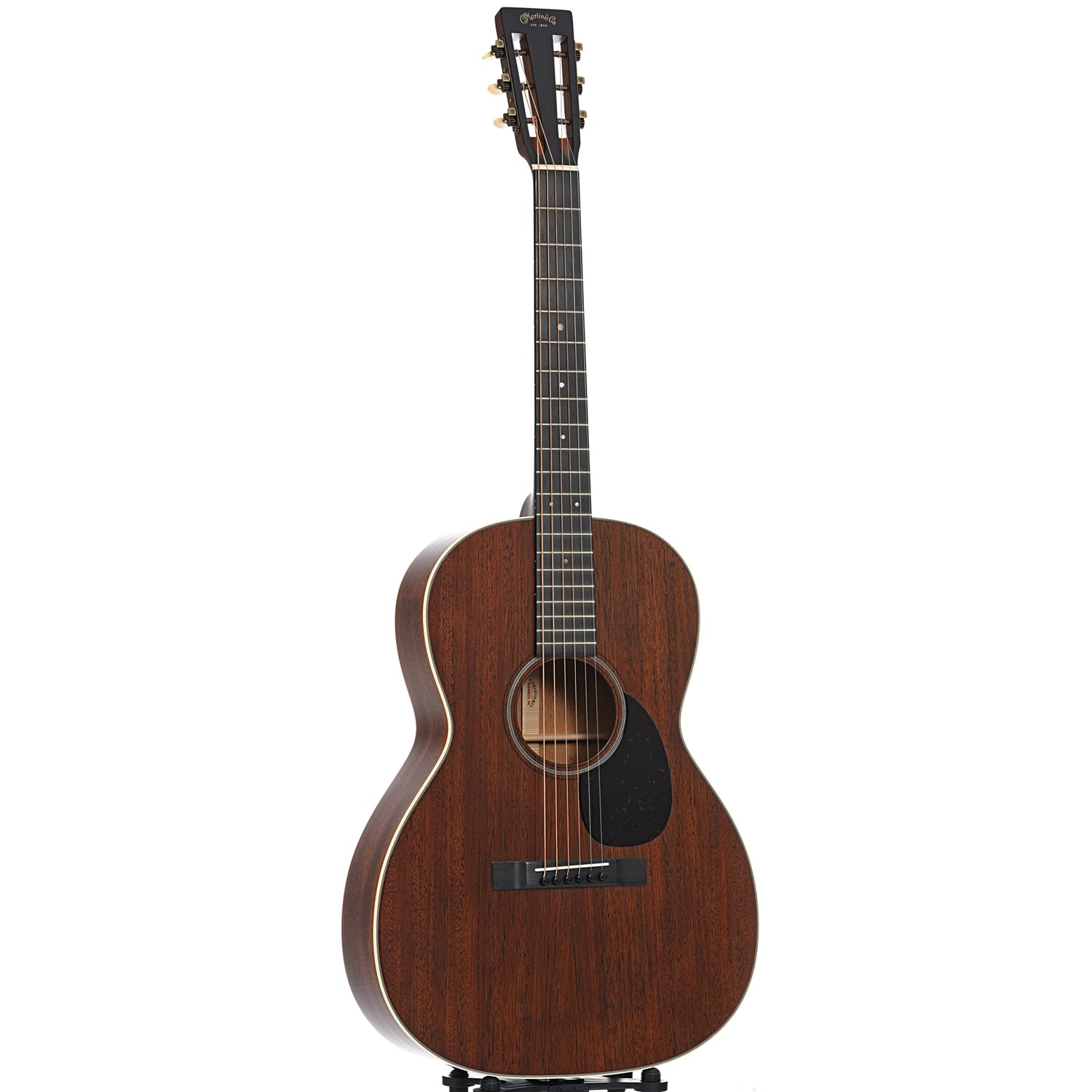 Full front and side of Martin Custom All-Mahogany 000 12-Fret Guitar 