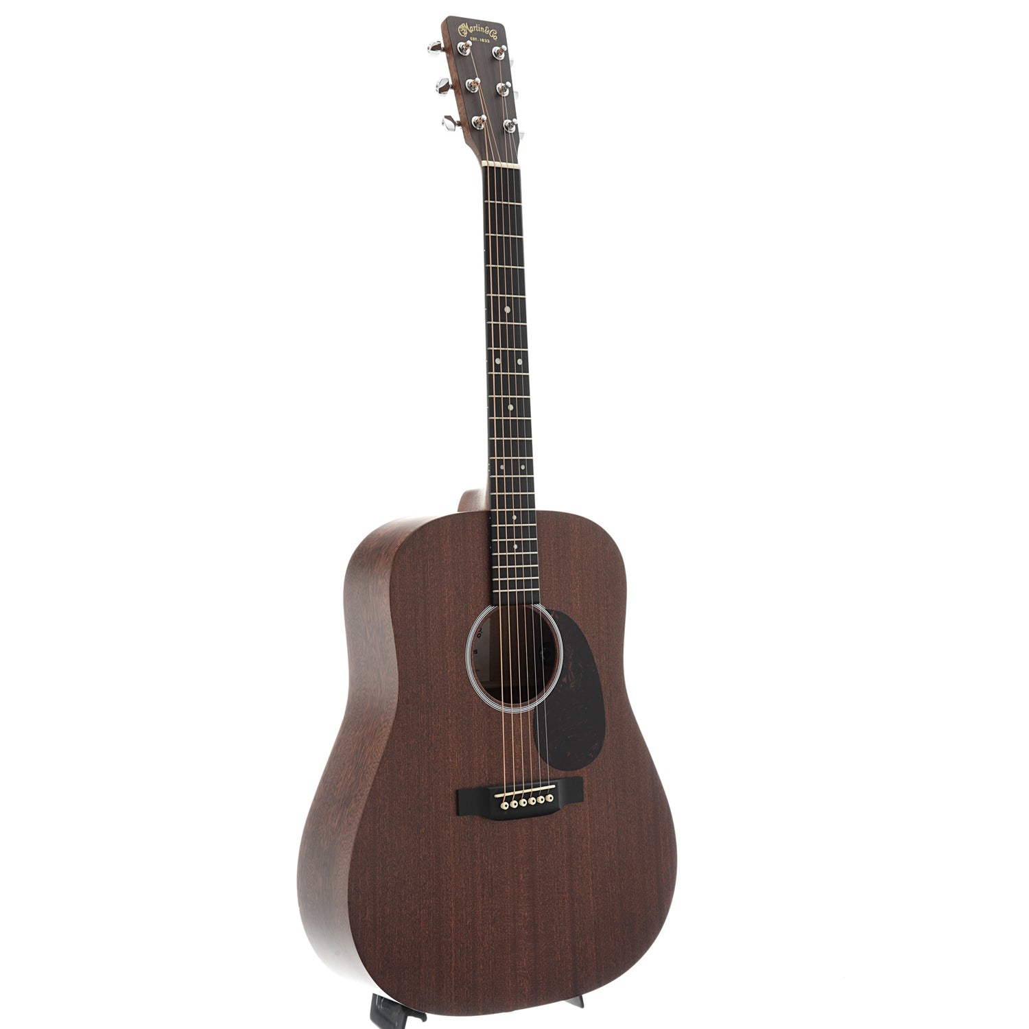 Full front and side of Martin D-10E Sapele Top