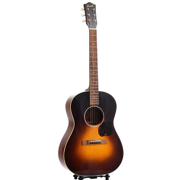 Full Front and Side of Farida Old Town Series OT-22 VBS Acoustic Guitar