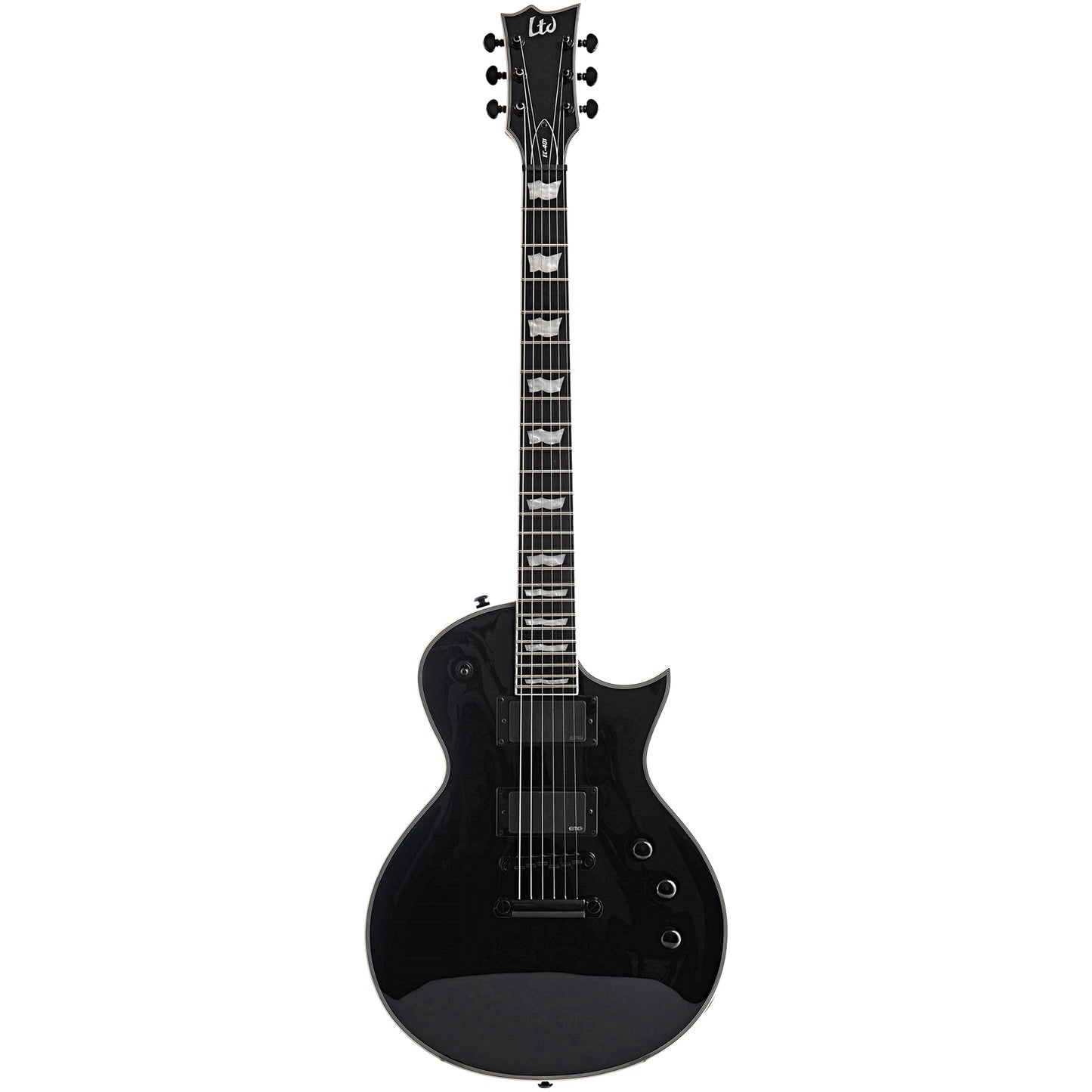 Full front of ESP LTD EC-401 Electric Guitar, Black