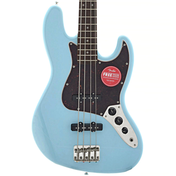 Front of Squier Classic Vibe '60s Jazz Bass, Daphne Blue